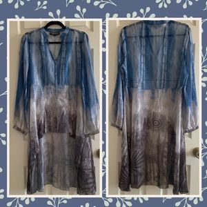 NWOT The Pyramid Collection vintage boho 3 colors high low top/blouse/tunic Med